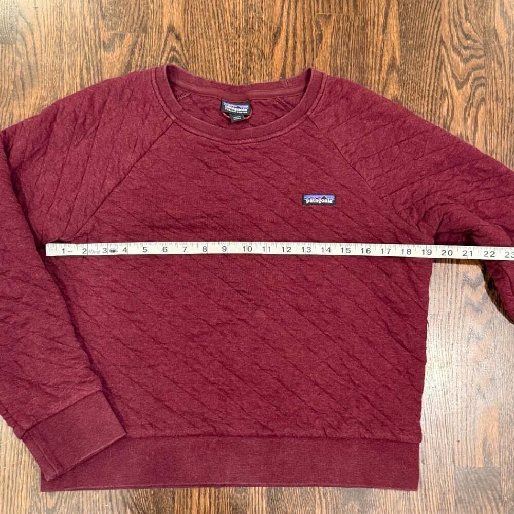 Patagonia Quilted Knit Crewneck Pullover Sweatshirt Burgundy Red Size M - Picture 5 of 10